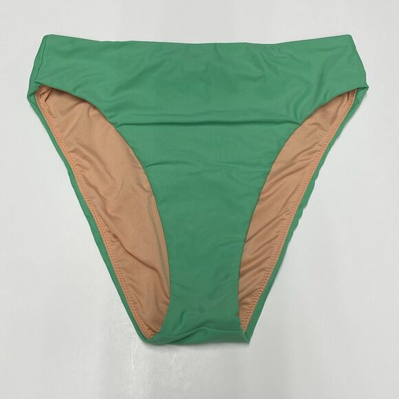 J Crew Swimsuit Womens S Green High Rise bikini bottom Cheeky 80s Beach BF178 - Picture 1 of 8